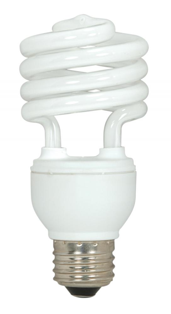 18 Watt; Mini Spiral Compact Fluorescent; 5000K; 82 CRI; Medium base; 120 Volt