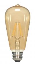 Satco Products Inc. S9579 - 7 Watt ST19 LED; Transparent Amber; Medium base; 2000K; 650 Lumens; 120 Volt