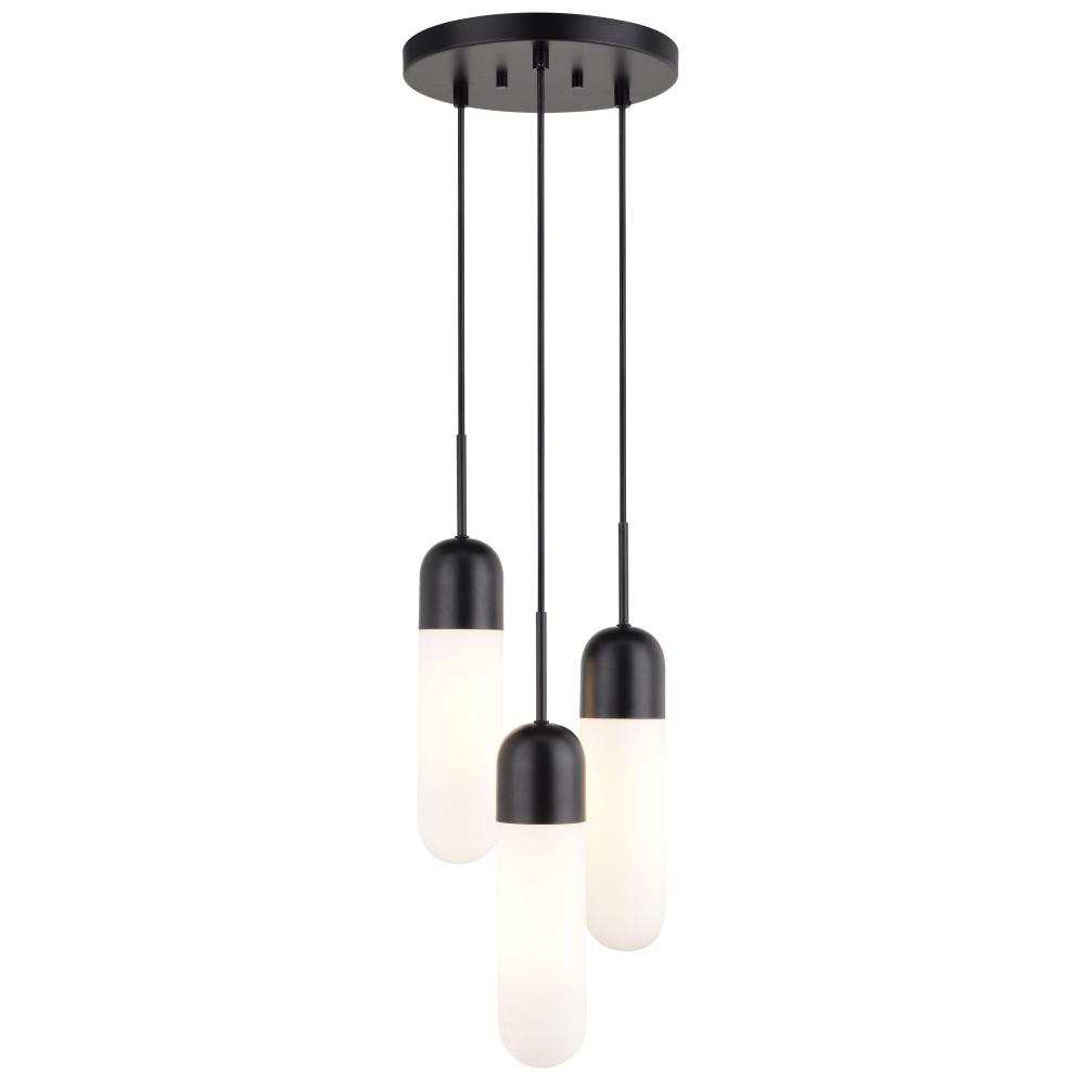 Thalia 10-in. 3 Light Pendant Matte Black