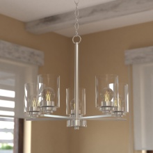 Vaxcel International H0314 - Park Ridge 21-in. W 5 Light Chandelier Satin Nickel