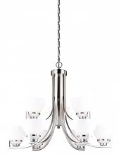 Vaxcel International H0175 - Metropolis 9L Chandelier Satin Nickel