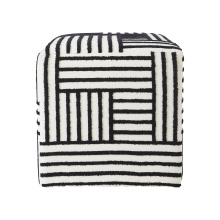 Renwil CHA105 - Monti Indoor Cotton Canvas Cube Ottoman, Black