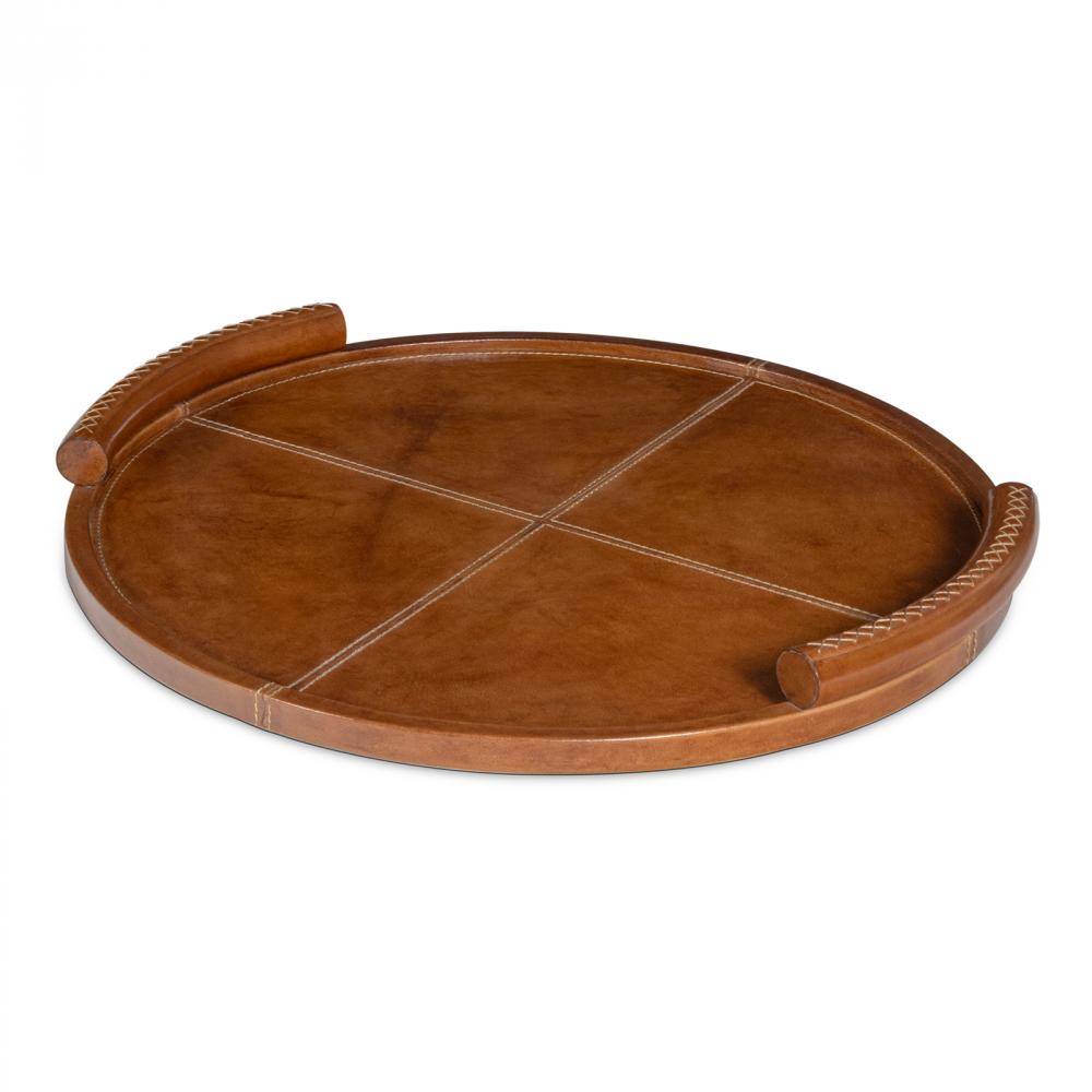 Regina Andrew Forte Leather Tray Round (Cognac)