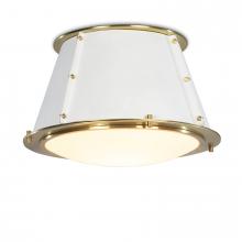 Regina Andrew 16-1379WT - Regina Andrew French Maid Flush Mount (White and Natural Brass)
