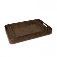 Regina Andrew 20-1504BRN - Regina Andrew Derby Rectangle Leather Tray Set (Brown)