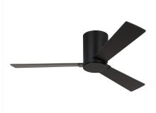  3RZHR44MBK - Rozzen 44-inch indoor/outdoor Energy Star hugger ceiling fan in midnight black finish