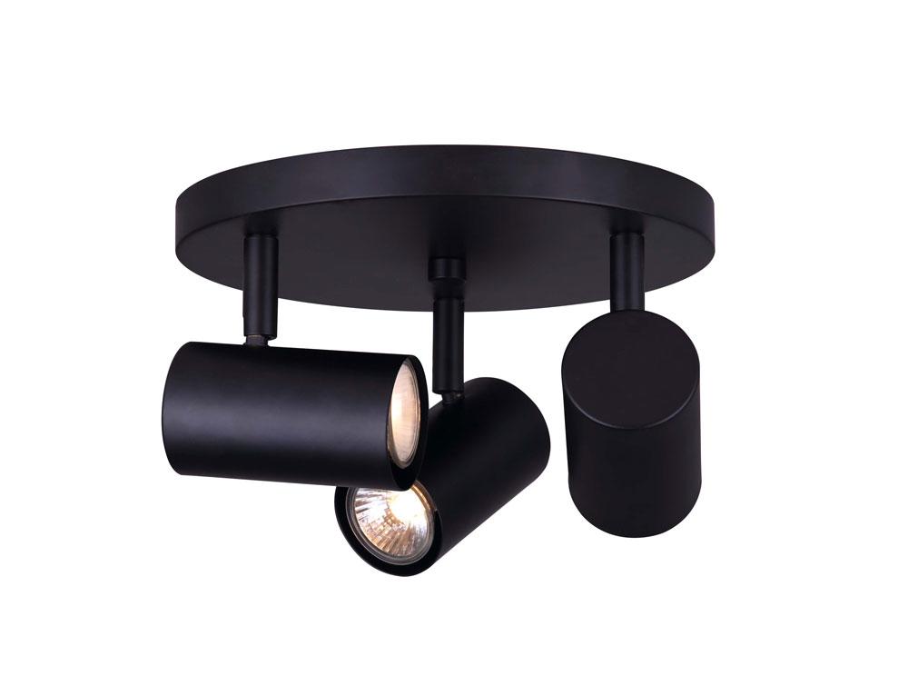 Marena 3 Light Track Lighting, Black Finish