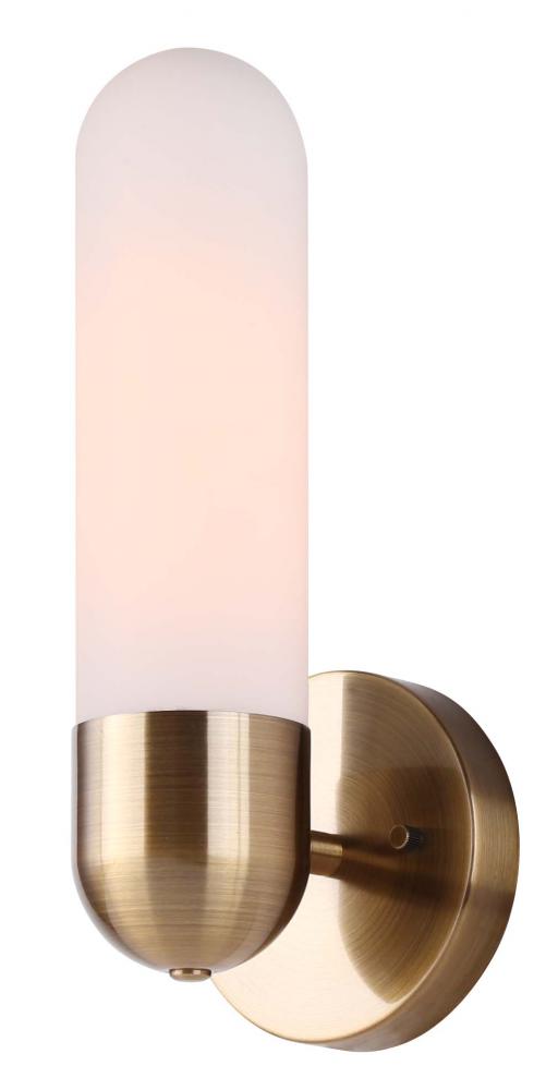 Bevin 4.75 in. 1 Light Gold Sconce with Flat Opal Glass Shade