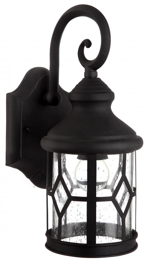 Outdoor 1 Light Outdoor Lantern, Black Finish