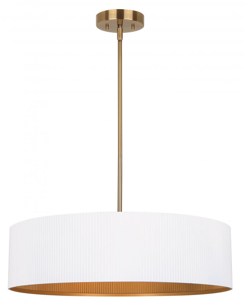 REXTON 3 Light Matte White and Gold Contemporary Chandelier for Dining Rooms and Living Rooms