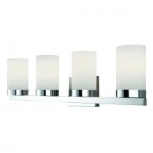 Canarm IVL429A04CH - Milo, 4 Lt Vanity, Flat Opal Glass, 100W Type A, 30" W x 8" H x 6" D