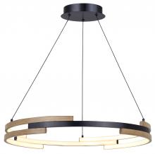 Canarm LCH283A24BKB - AZRIA 6 Light Matte Black Mid Century Modern Chandelier with Integrated LED for Dining Rooms