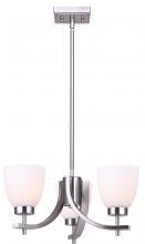 Canarm ICH1077A03BN - MACK, ICH1077A03BN, 3 Lt Rod Chandelier, Up and Down, Flat Opal Glass, 100W Type A