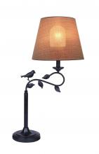 Canarm IOTL687BK - 1 Lt Outdoor Table Lamp, Natural Fabric Shade, 100W Type A, On-Off on Socket