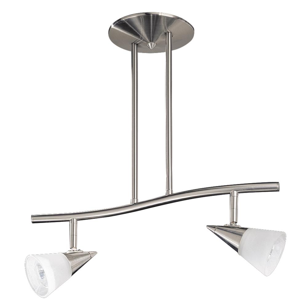 APEX series 2-Light Satin Nickel fixed rail fixture