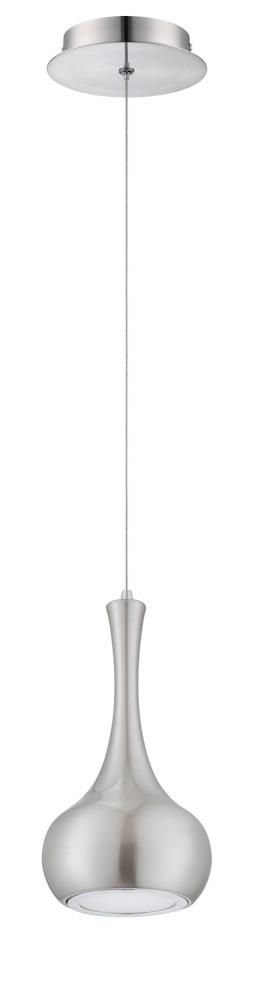 FLUTE series 1-Light LED Satin Nickel Pendant