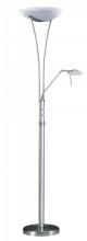 Kendal TC4035-SN/BAL - CANNES series 71 in. Satin Nickel & Brushed Aluminum Torchiere Floor Lamp with Reading Light