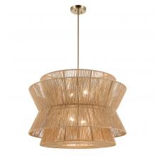 Kichler 52736CPZ - Ophira 36 Inch 4 Light Pendant with Jute Shade in Champagne Bronze