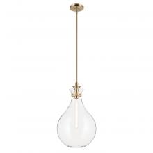 Kichler 52777CPZCLR - Laria 14 Inch 1 Light Pendant with Clear Glass in Champagne Bronze