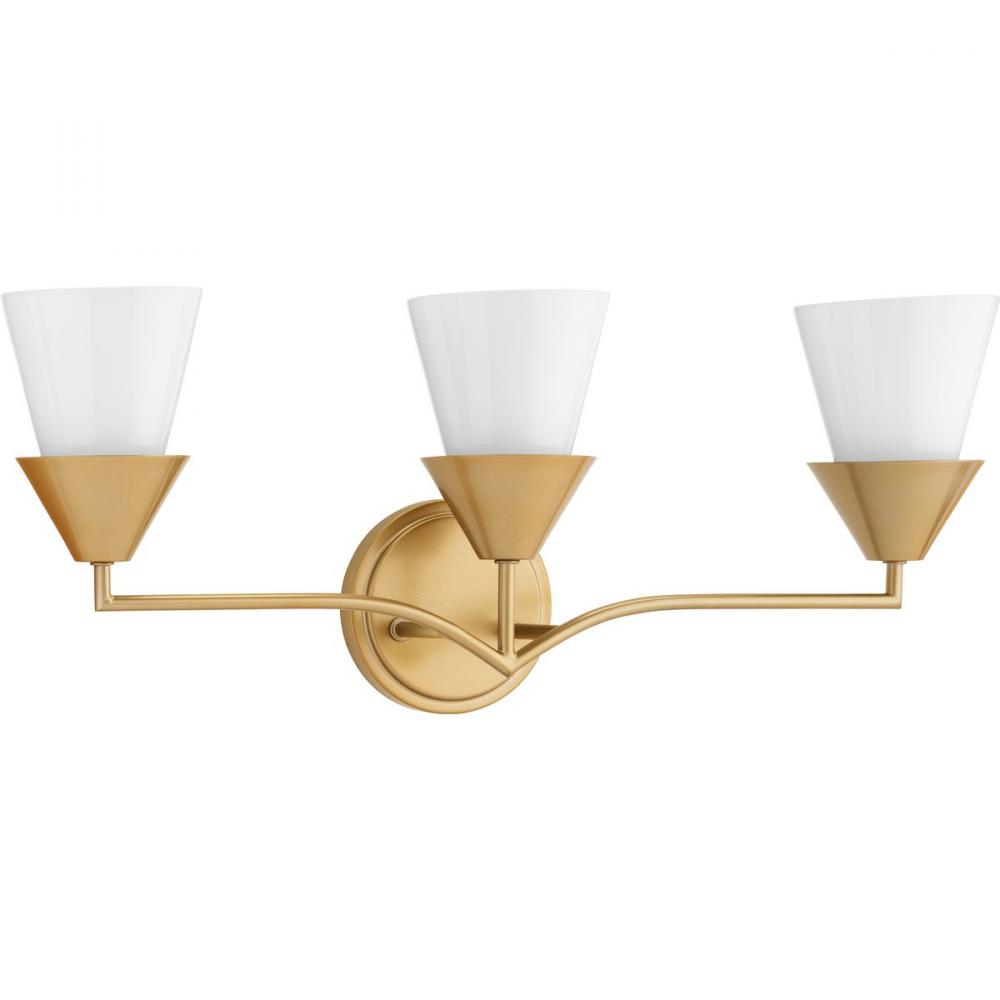 Pinellas Collection Three-Light Soft Gold Contemporary Vanity Light