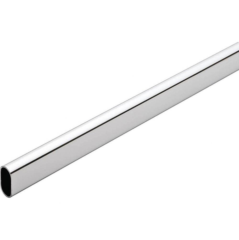 Oval Wardrobe Tube, steel, chrome-plated, 30mm x 15mm x 1.5mm x 2.5 meters