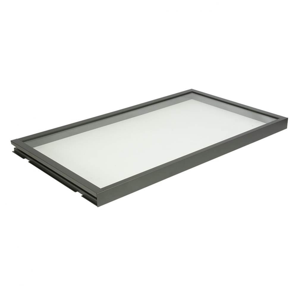 Glass Shelf Lit Slt Gry 30K 14''Dx24''W