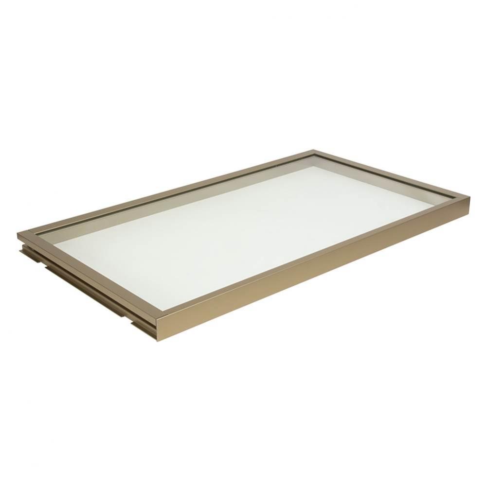 Glass Shelf Lit Matt Gld 30K 14''Dx24''W