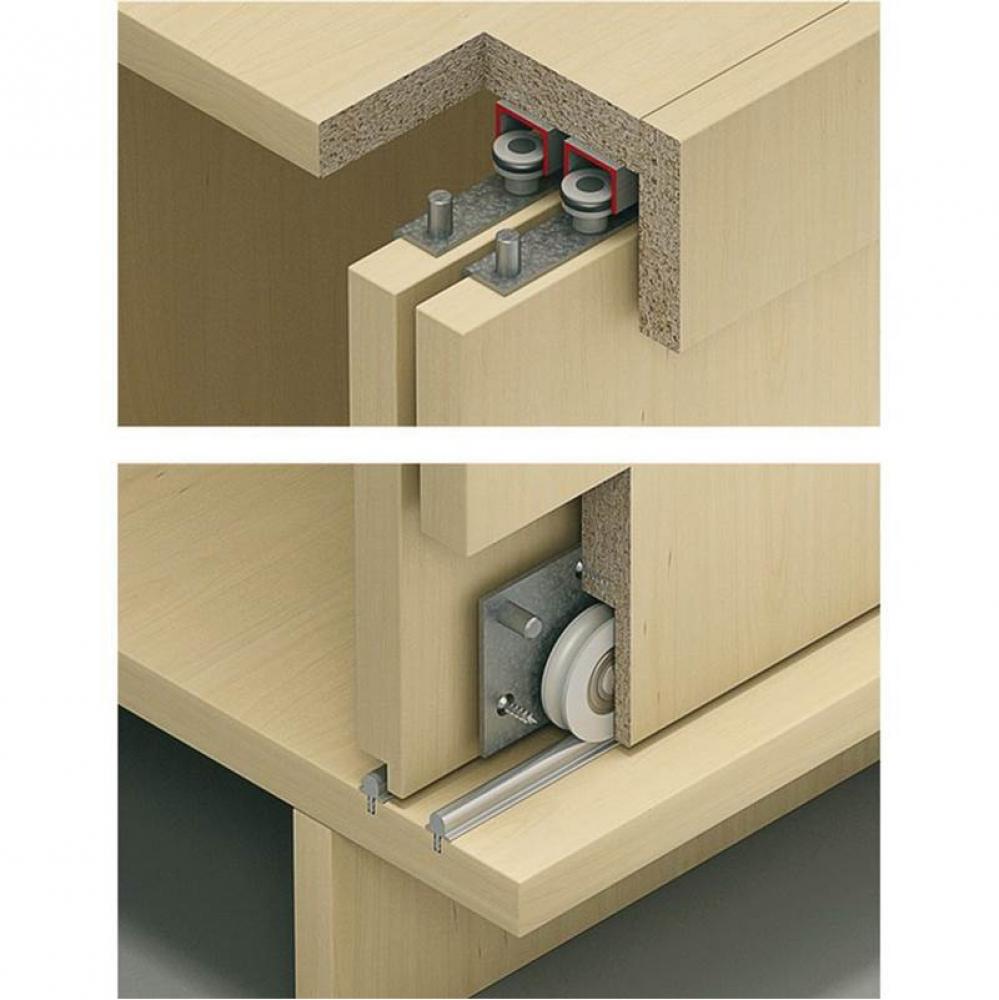 Rolluna Fitting Set For 2 Doors With Height Adjustment