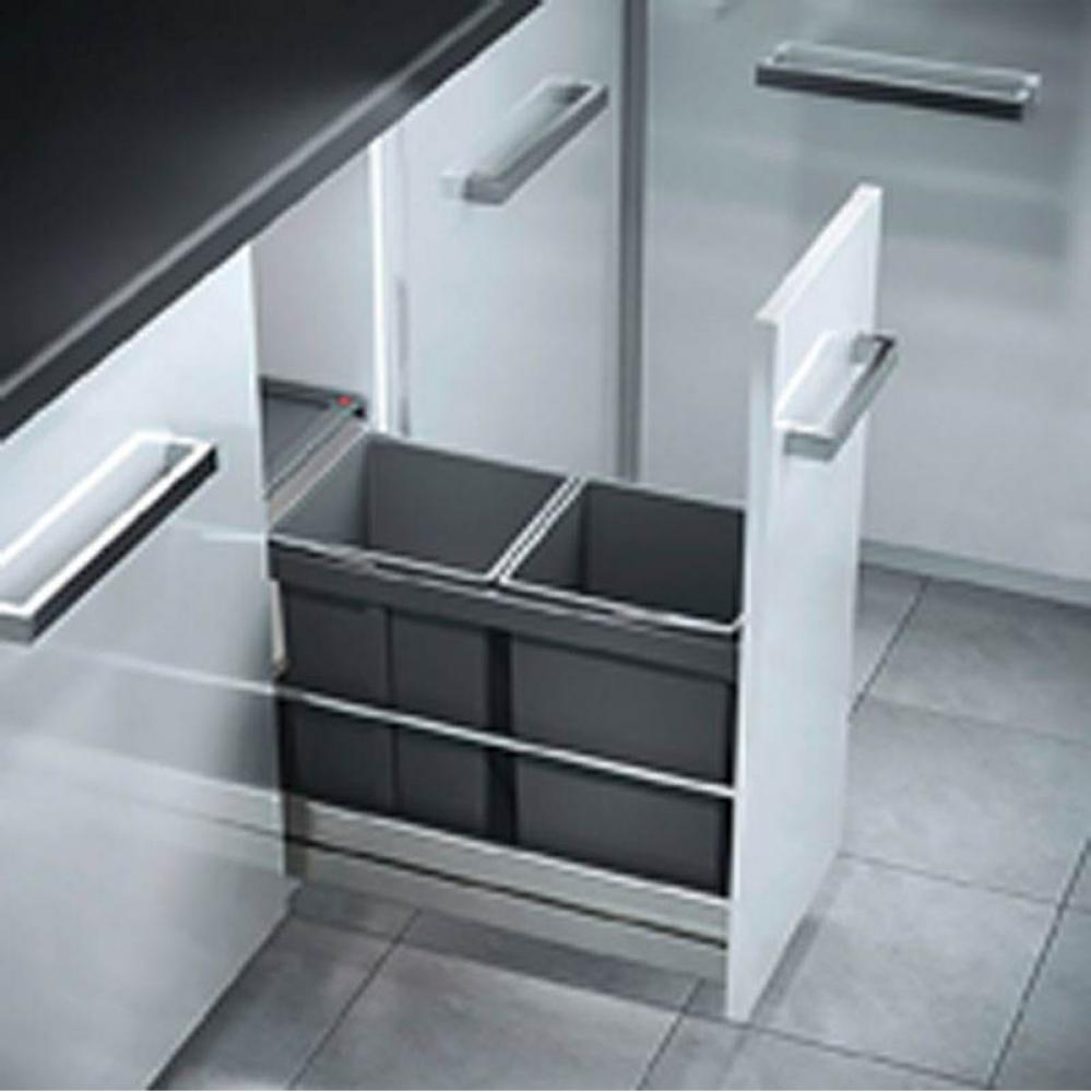 Trash Pullout As Tandem 2X15L Dark Gray