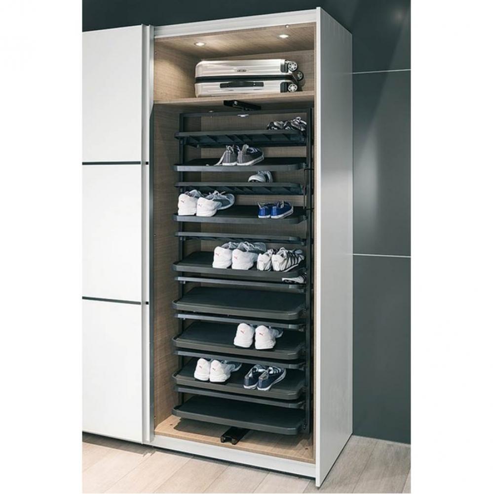 Shoe Rack P-Out Rotate 50 Pr Shoes Black