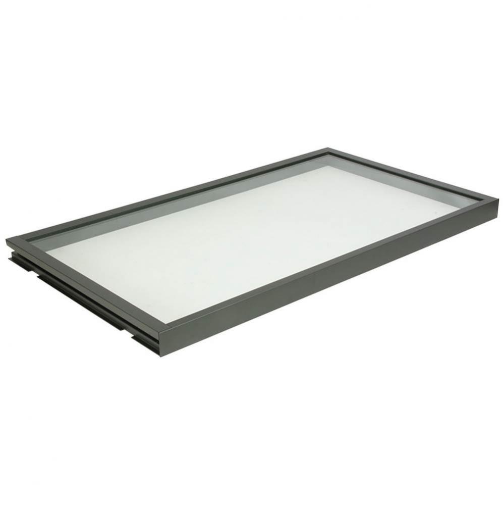 Glass Shelf Lit Slt Gry 30K 14''Dx36''W