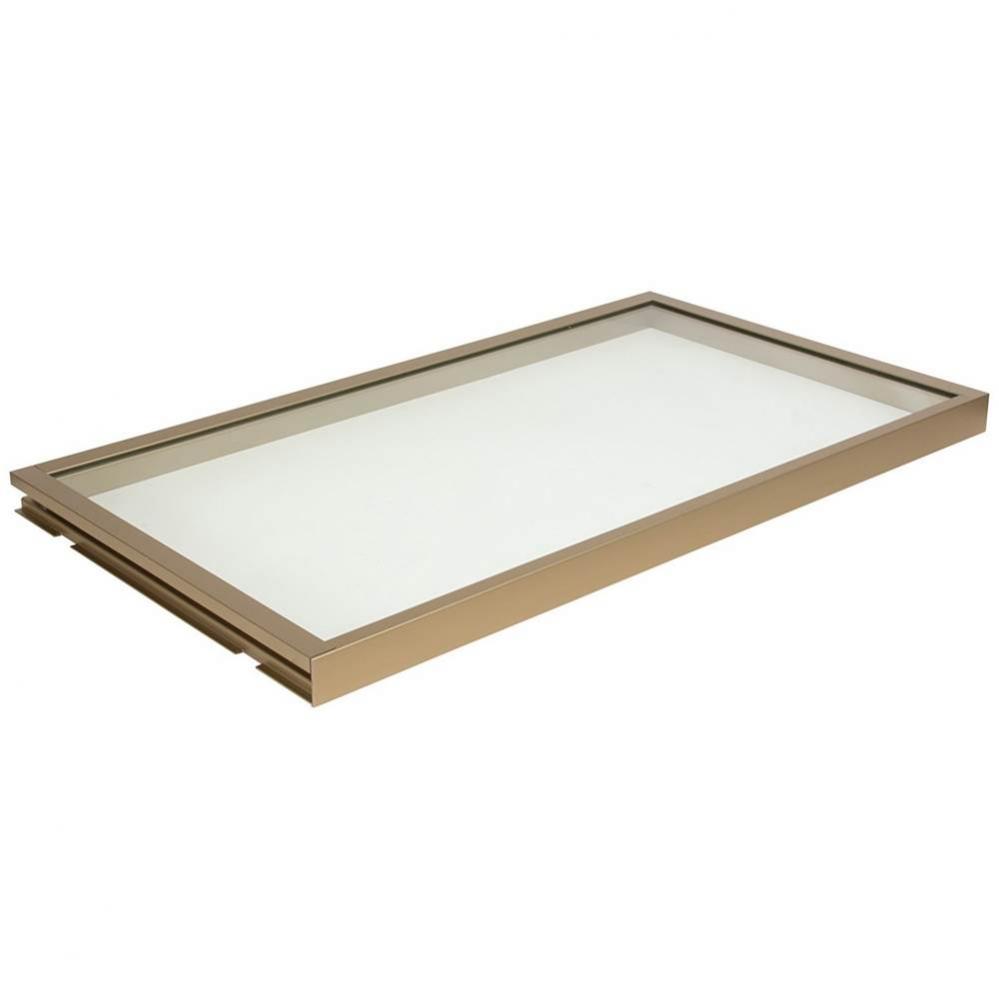 Glass Shelf Lit Matt Gld 40K 20''Dx30''W