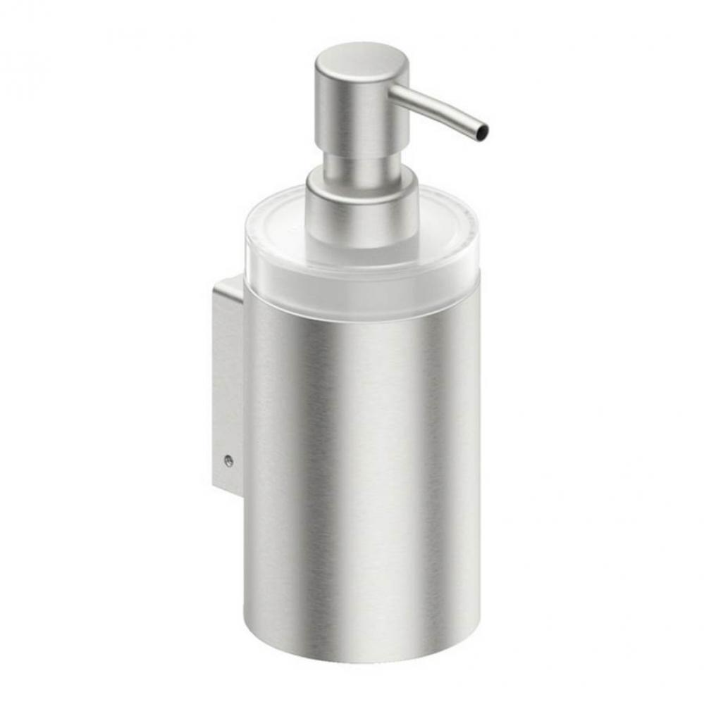 Soap Dispenser W/Holder Glass Sta St Sat