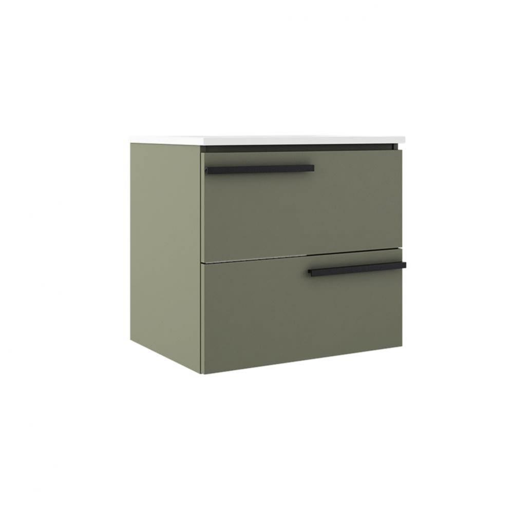 Accent 24'' Two Drawer Wall-Mounted Vanity - Sage Green