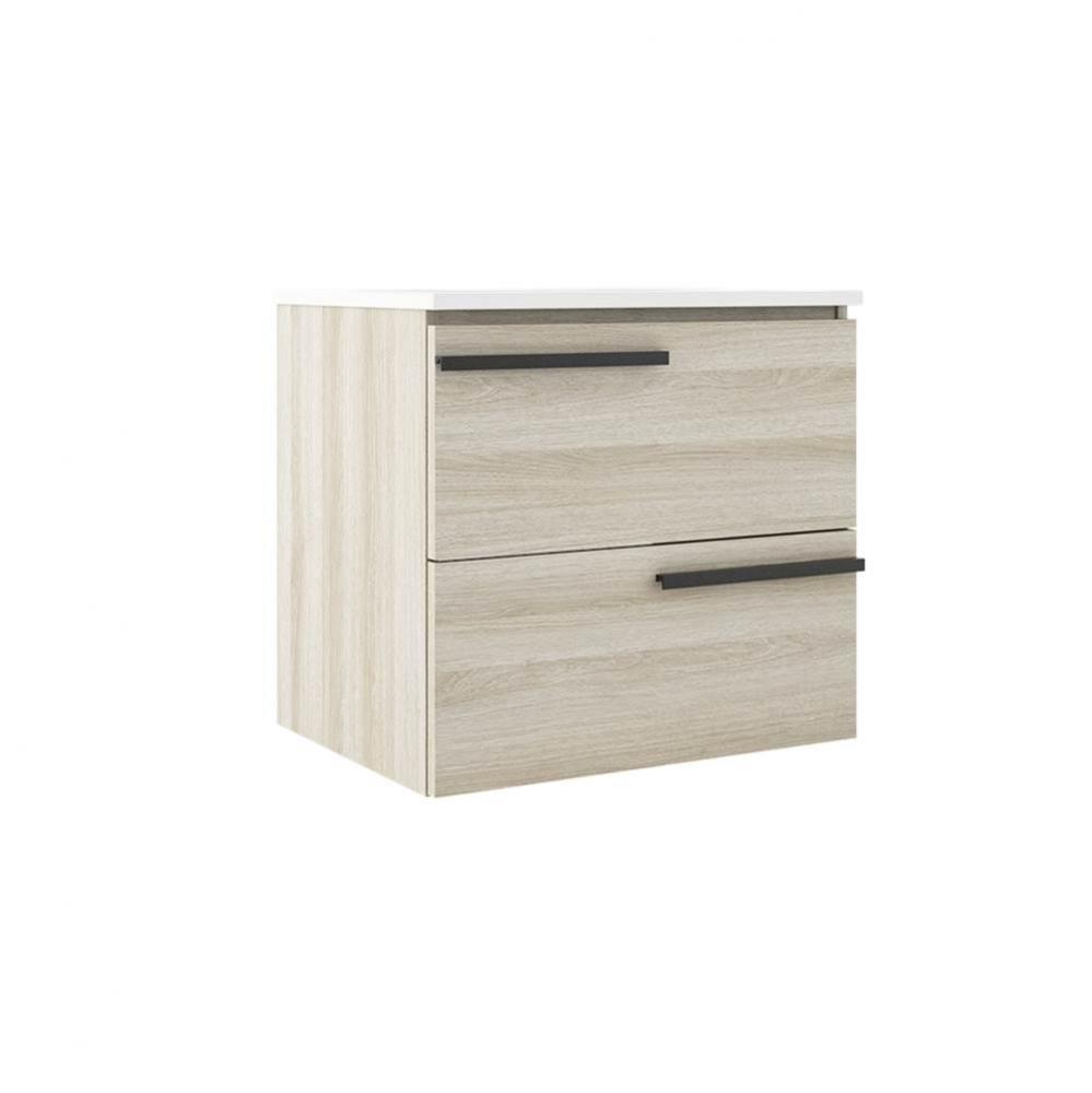 Accent 24'' Two Drawer Wall-Mounted Vanity - White Oak