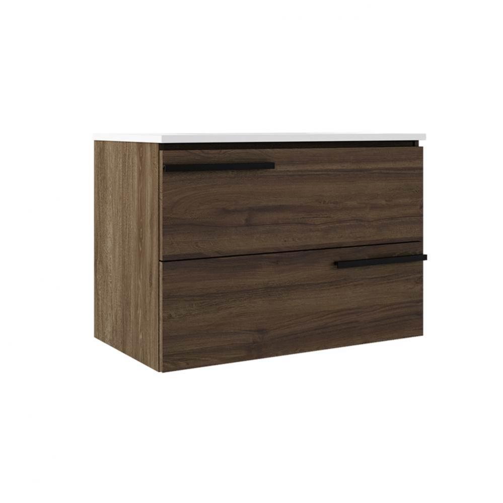 Accent 31'' Two Drawer Wall-Mounted Vanity - Dark Walnut