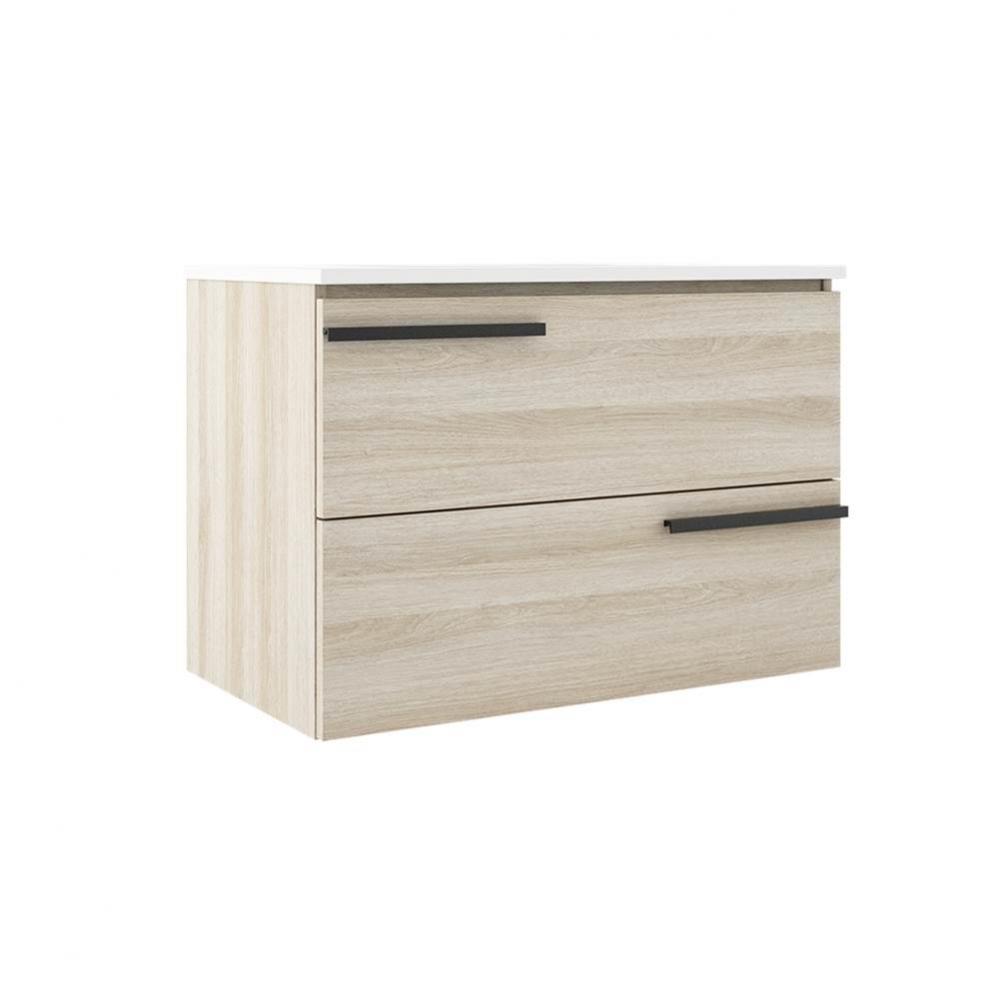 Accent 31'' Two Drawer Wall-Mounted Vanity - White Oak