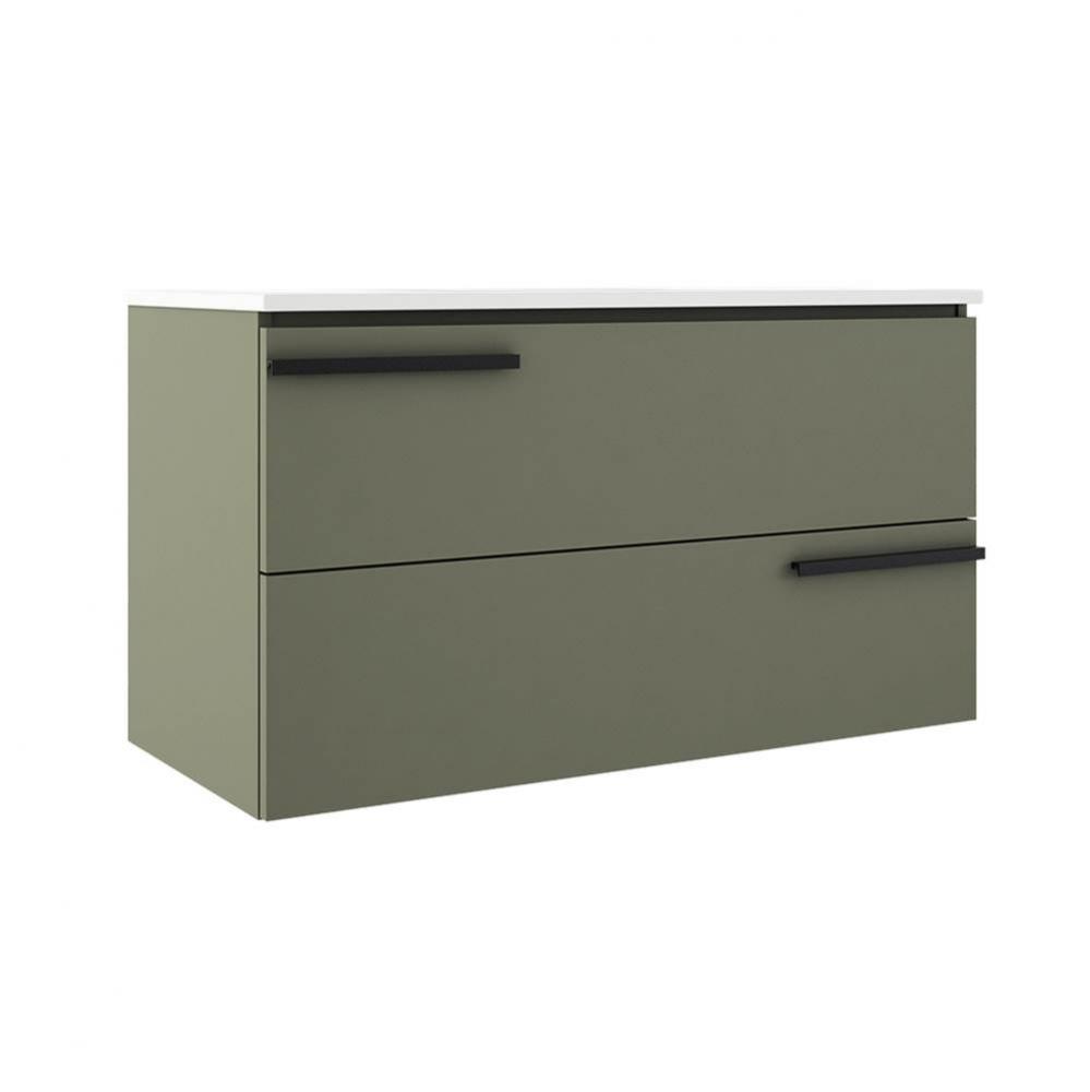 Accent 36'' Two Drawer Wall-Mounted Vanity - Sage Green