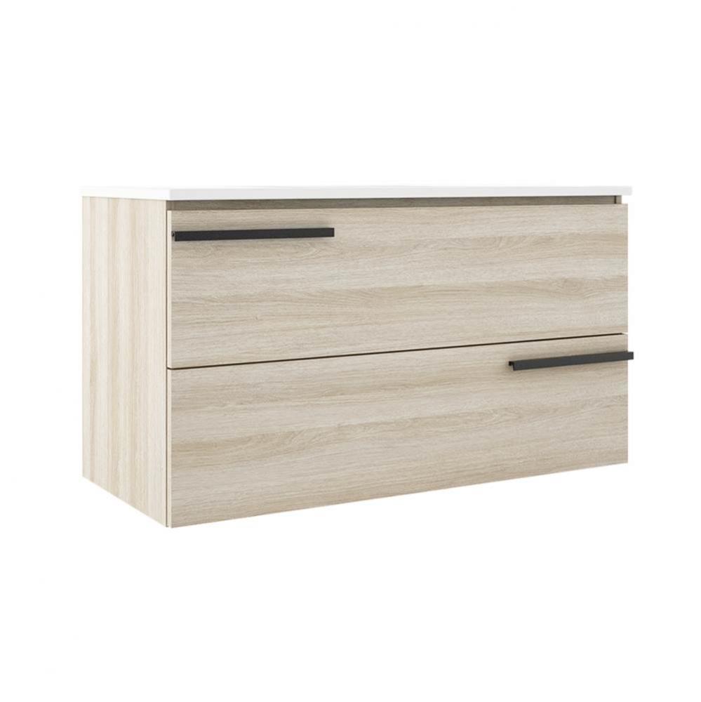 Accent 36'' Two Drawer Wall-Mounted Vanity - White Oak