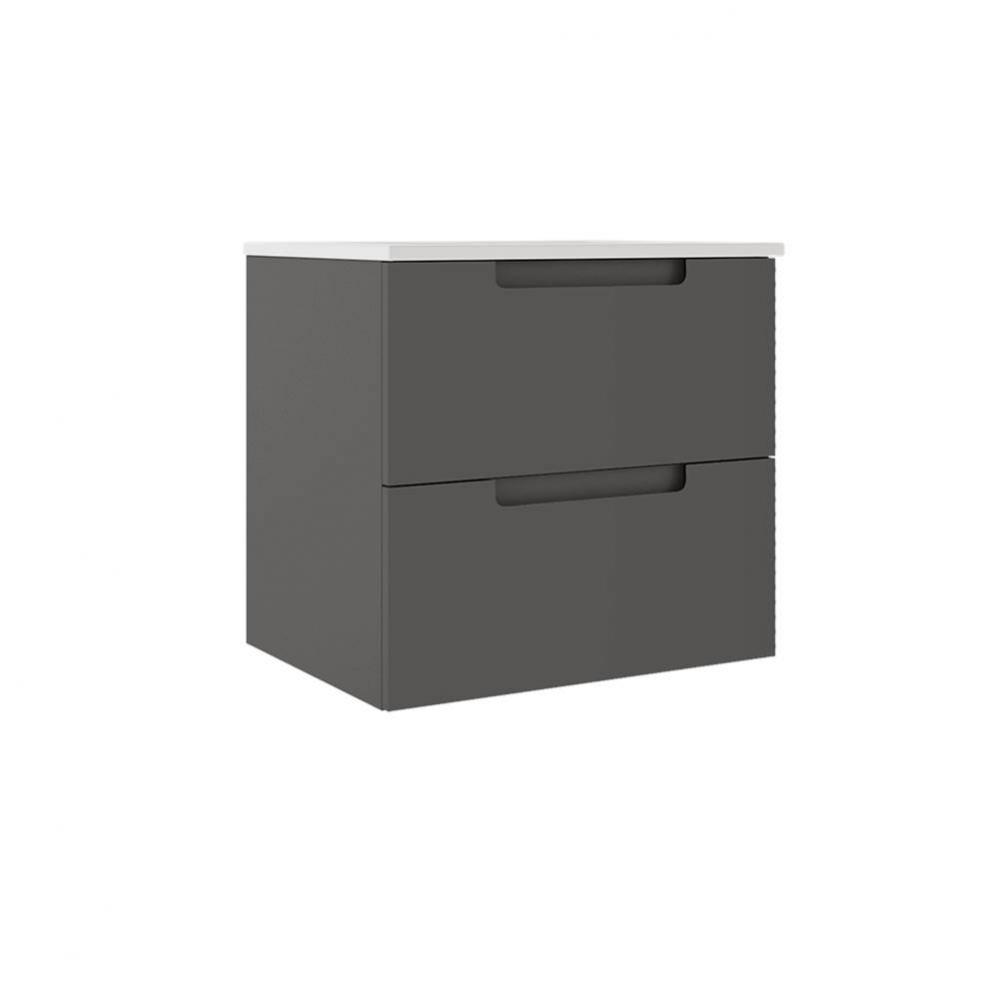 Coda 24'' Two Drawer Wall-Mounted Vanity - Ash Grey