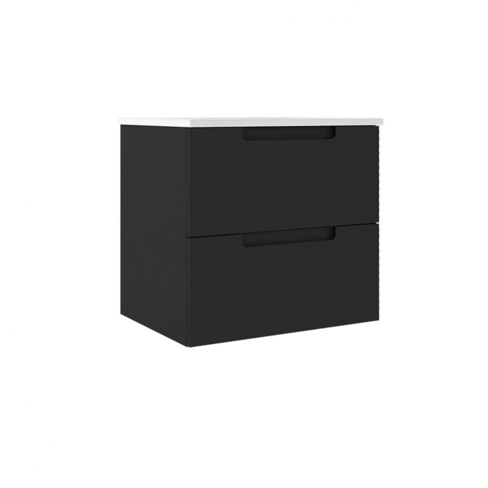 Coda 24'' Two Drawer Wall-Mounted Vanity - Matte Black