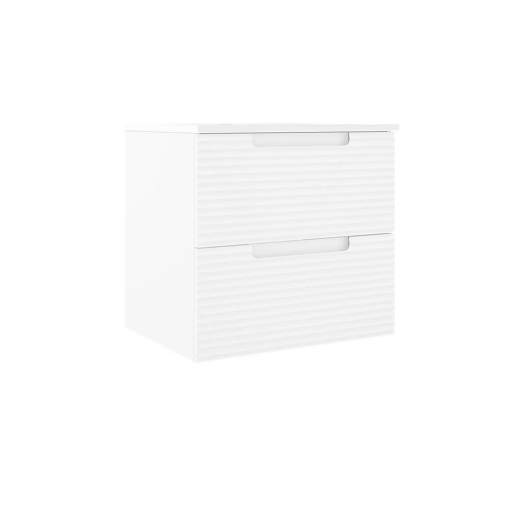 Coda 24'' Two Drawer Wall-Mounted Vanity - Matte White Ripple