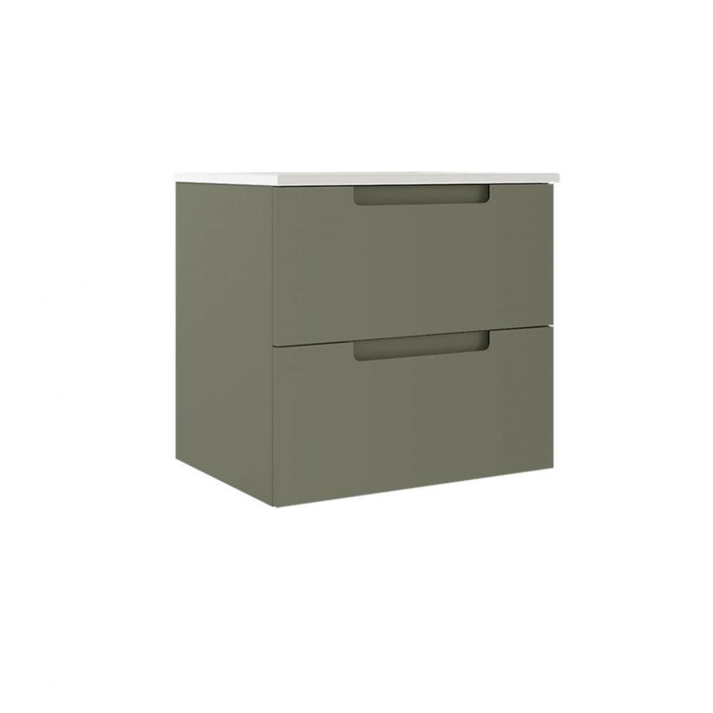 Coda 24'' Two Drawer Wall-Mounted Vanity - Sage Green