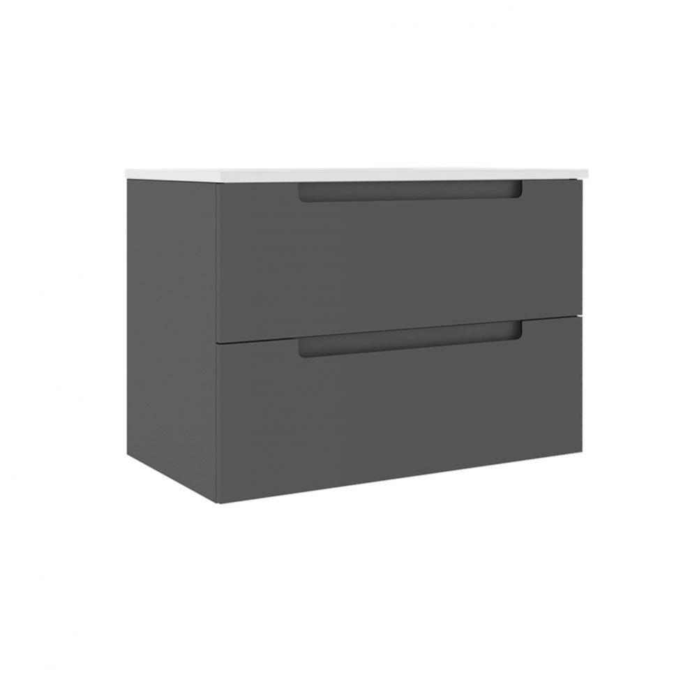 Coda 31'' Two Drawer Wall-Mounted Vanity - Ash Grey