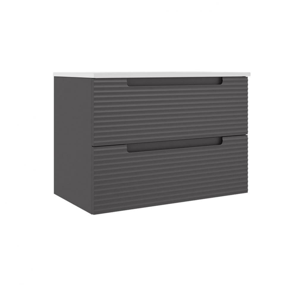 Coda 31'' Two Drawer Wall-Mounted Vanity - Ash Grey Ripple