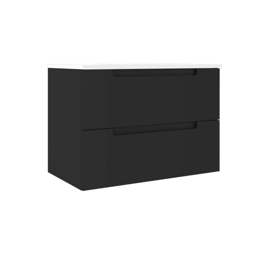 Coda 31'' Two Drawer Wall-Mounted Vanity - Matte Black