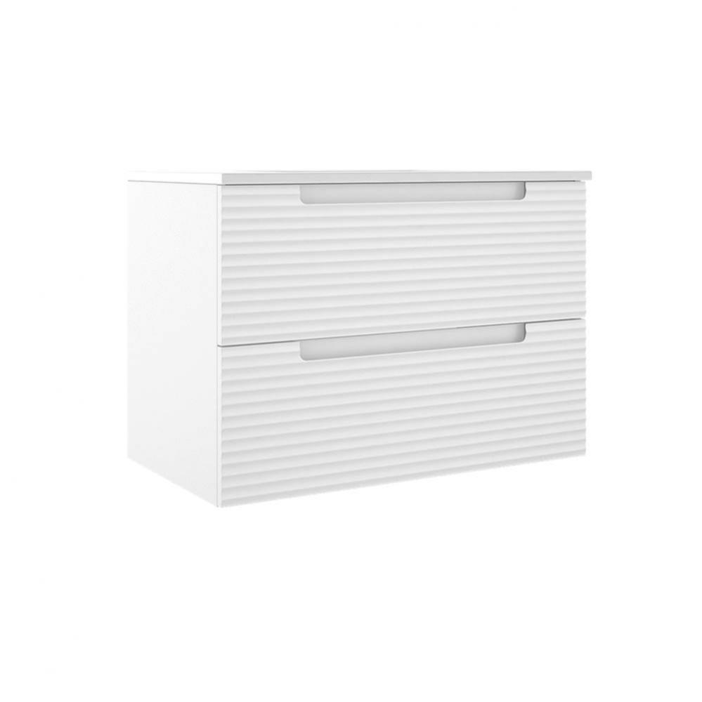 Coda 31'' Two Drawer Wall-Mounted Vanity - Matte White Ripple