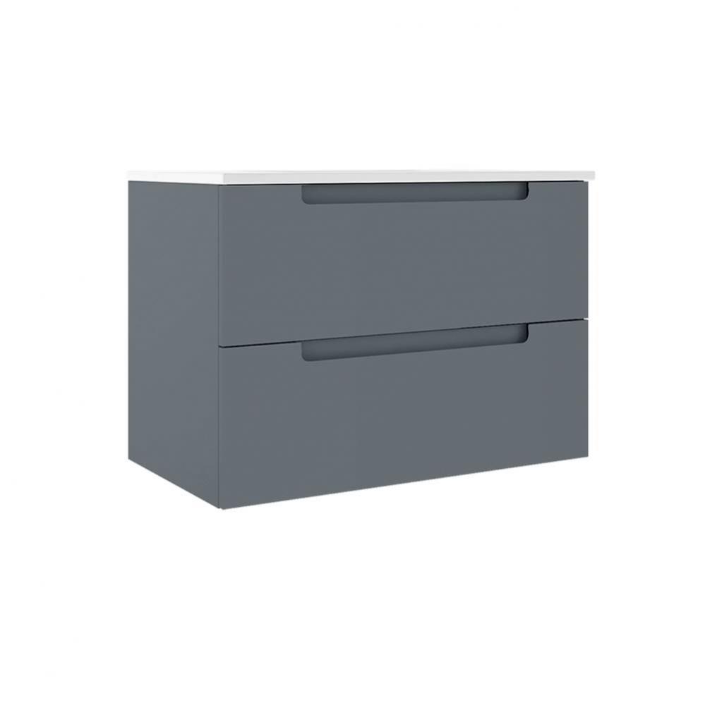 Coda 31'' Two Drawer Wall-Mounted Vanity - Steel Blue