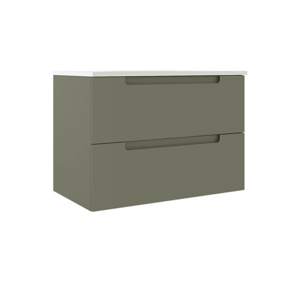 Coda 31'' Two Drawer Wall-Mounted Vanity - Sage Green