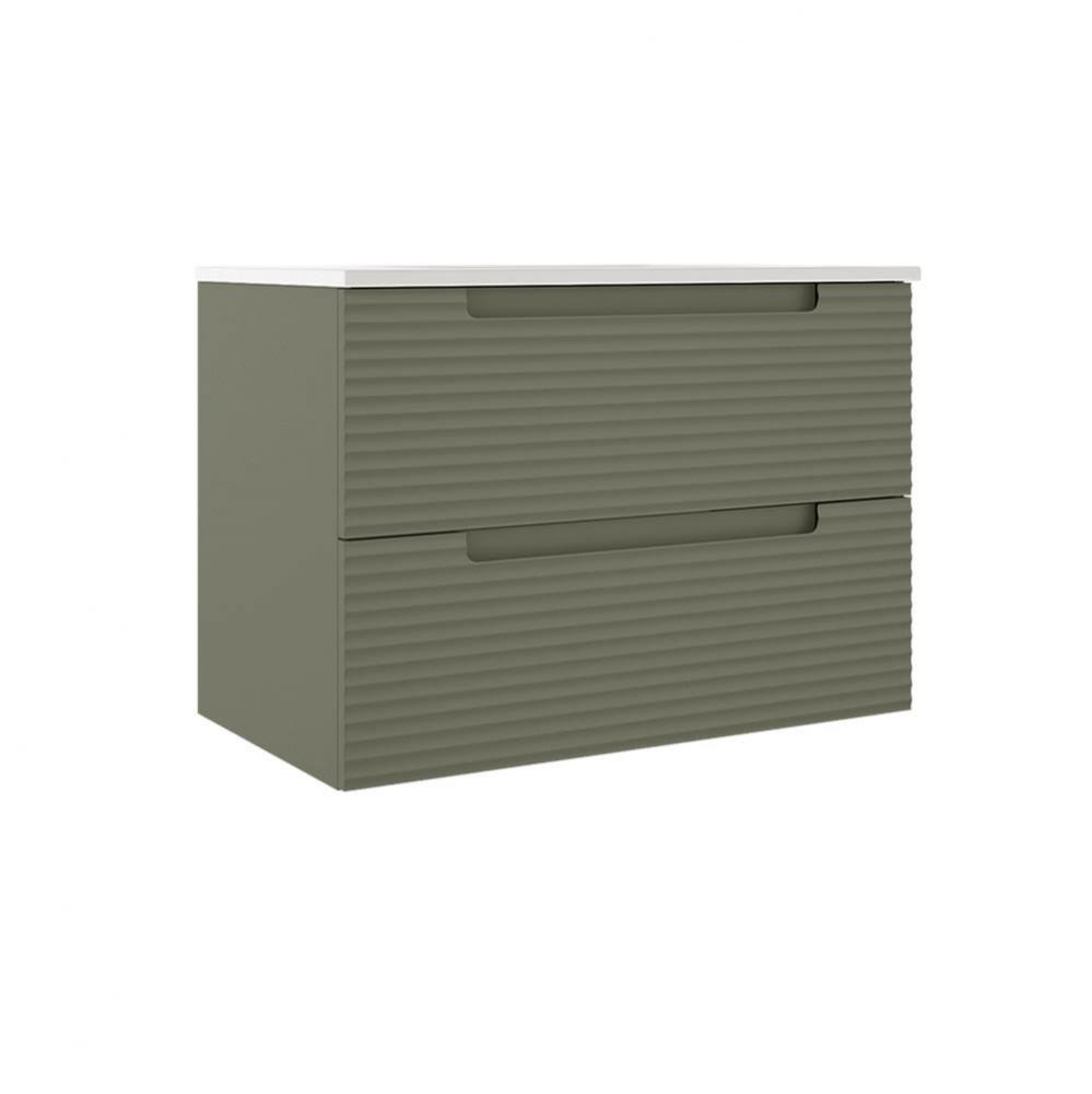 Coda 31'' Two Drawer Wall-Mounted Vanity - Sage Green Ripple